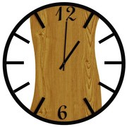 Loftowy zegar ścienny w kolorze dębu F9-W26