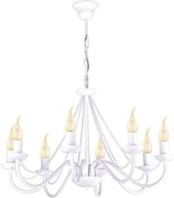 Żyrandol retro, świecznikowy kolor biały, osiem ramion Bartez Wh 8