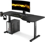 Biurko gamingowe elektryczne Diablo X-Tensio 160 cm, kolor czarny carbon