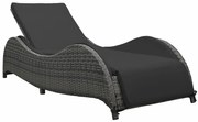 Antracytowy leżak technorattanowy ogrodowy z poduszką H5-Z30
