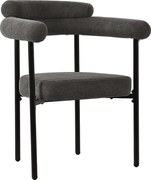 Zestaw 6 krzeseł z weluru - z podłokietnikami - Szary