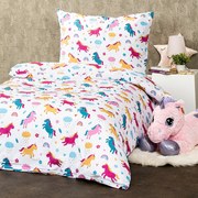 4Home Dziecięca pościel bawełniana Unicorn, 160 x 200 cm, 70 x 80 cm