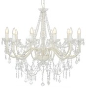 Biały kryształowy żyrandol świecznikowy - 5X EX99 F1-H17