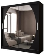 Czarna Szafa Na Ubrania Z Lustrem W7-G50