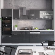 Aneks kuchenny antracytowy wysoki połysk/biały 300x60x81.6 r-line