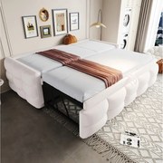 Rozkładana sofa tapicerowana z funkcją spania - 90/180 x 190 cm - z podstawą z listew - aksamit - beż