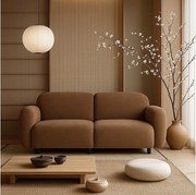 Sofa dwuosobowa MCW-P33,  brązowa