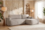 Narożnik Moon, do salonu, z funkcją spania, Flow, prawy, beżowy (01)