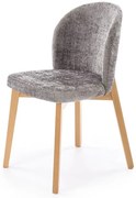 Szare drewniane krzesło tapicerowane H4-Z93