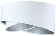 Biało-srebrna welurowa lampa wisząca - EX988 H9-Z36