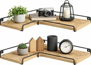 Loftowy komplet 2 ściennych półek narożnych dąb artisan R4-C76