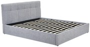 Łóżko ze skrzynią 180 x 200 cm - Tkanina z bukli - Szary - MAZIRI