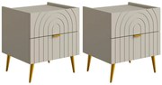 Zestaw 2 szafek nocnych z 2 szufladami - Beżowy - NORSIM marki Pascal Morabito