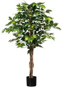 Sztuczna roślina Ficus Benjamin, 130 cm, zielony