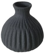 Wazon ceramiczny w prążki ESKO, czarny mat