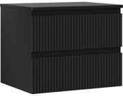 Mexen Rivel szafka łazienkowa podumywalkowa 60 cm z blatem, 2 szuflady, ryflowana , czarna mat - 91A20-06047-2-BFFC71