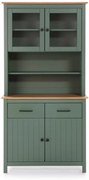 Zielona witryna z litego drewna sosnowego 90x180 cm Miranda – Marckeric