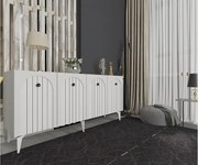 Komoda – 150 cm x 79 cm x 40 cm – Biała – Płyta wiórowa