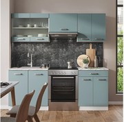 Zabudowa kuchenna niebiesko-szary/biały 200x46x81.6 r-line