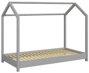 Szare łóżko domek z drewna sosnowego 90x200 G7-M49