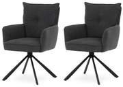 Zestaw krzeseł obiadowych z mechanizmem zwrotnymHC-X1128 GREY2, manşestr, 2 szt.