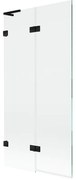 Mexen Lunar L parawan nawannowy 2-skrzydłowy lewy 90 x 150 cm, transparent, czarny - 897L-090-100-70-00-L