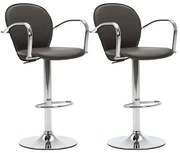 Brązowe hokery z podłokietnikami N5-R18