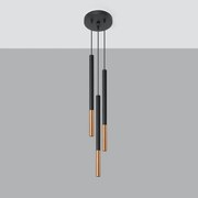 Lampa wisząca MOZAICA 3P czarna/miedź SOLLUX  LIGHTING
