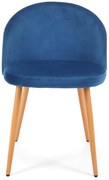 Granatowe welurowe krzesło L6-T94