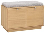 Szaro-naturalna szafka na buty w dekorze dębu z siedziskiem Confetti – Rowico