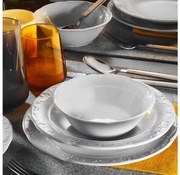 18-częściowy biały zestaw obiadowy z porcelany