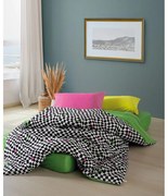 Czarno-biała pościel dwuosobowa z bawełny renforcé z prześcieradłem/4-częściowa 200x220 cm Dazzle – Mijolnir