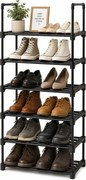Metalowy czarny na buty stojak z 6 półkami F6-G27