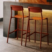 Krzesło ogrodowe barowe niskie Rimo Burnt Brick FERNE