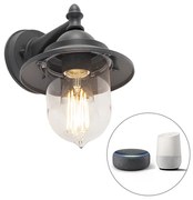 Zewnetrzna Inteligentna lampa ścienna zewnętrzna ciemnoszara z WiFi ST64 - Oxford Rustykalny / Vintage Oswietlenie zewnetrzne