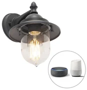 Zewnetrzna Inteligentny Kinkiet / Lampa scienna zewnętrzny ciemnoszary z Wi-Fi ST64 - Oxford Rustykalny / Vintage Oswietlenie zewnetrzne