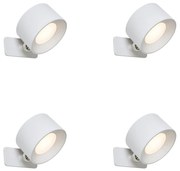 Set van 4 moderne wand- en plafondlampen wit incl. LED oplaadbaar - Bright Nowoczesny Oswietlenie wewnetrzne