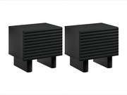 Zestaw 2 szafek nocnych 1-drzwiowych - MDF - Czarny - LUDIMA