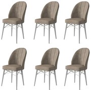Zestaw krzeseł do jadalni Ritim Cappuccino and White, 6 szt.