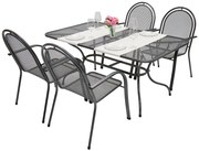 Metalowy zestaw ogrodowy CORINA III. 1 + 4 Stół prostokątny 160x95 cm (CT0311)