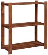 Drewniany brązowy regał - T3-K81