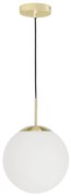 Lampa wisząca w biało-złotym kolorze ze szklanym kloszem ø 30 cm Mahala – Kave Home