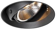 Nowoczesny reflektor wpuszczany czarny GU10 AR111 okrągły bez obramowania - Oneon