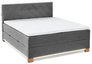Szare łóżko boxspring ze schowkiem 180x200 cm Messina – Meise Möbel