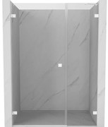 Mexen Lunar-B drzwi prysznicowe uchylne lewe 110 cm, transparent, białe - 832S-110-050-20-00-L