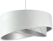 Biała welurowa lampa wisząca z wzorem L8-N64