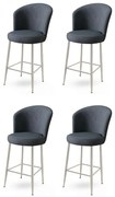 Zestaw krzeseł barowych Fora Anthracite and Chrome, 4 szt., 4 szt.