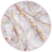 Jasnoróżowy/w kolorze złota okrągły dywan odpowiedni do prania ø 80 cm Marble – Mila Home