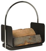 Metalowy kosz na drewno z uchwytem 50x41 cm czarny