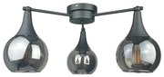 Żyrandol natynkowy STAR 3xE27/60W/230V czarny/dymny czarny
